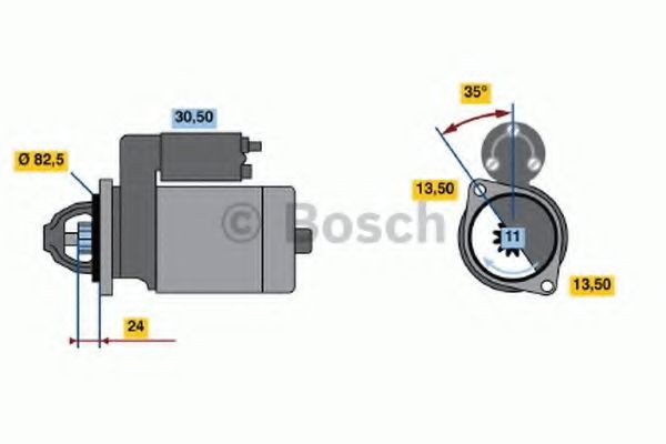 BOSCH Startmotor 0 986 017 970 BOSCH 0 986 017 970 Startmotor A3 SUV original