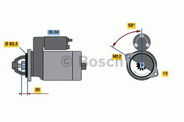 BOSCH Startmotor 0 986 018 340 Startmotor ASIA MOTORS BOSCH 0 986 018 340