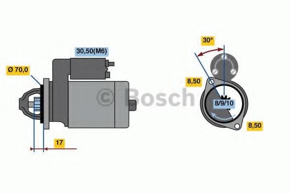 BOSCH Démarreur 0 986 018 570 Démarreur BOSCH Série 123 0 986 018 570 pas cher