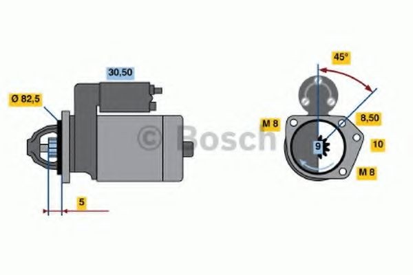 BOSCH Starter 0 986 019 311 BOSCH 0986019311 Starter Peugeot 504 originale
