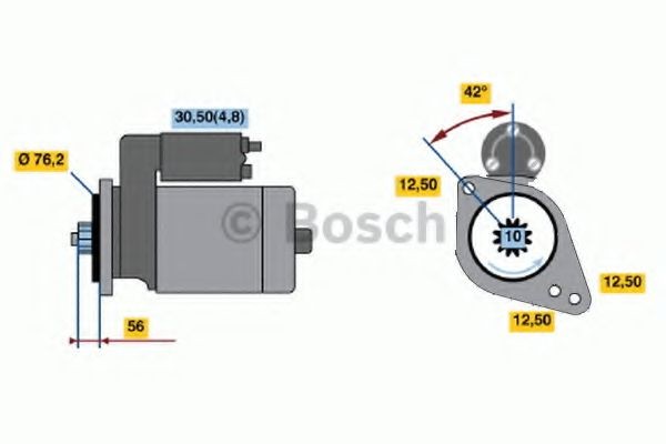 Startmotor BOSCH 0 986 020 250 BOSCH 0 986 020 250: Starter Audi A3 2006