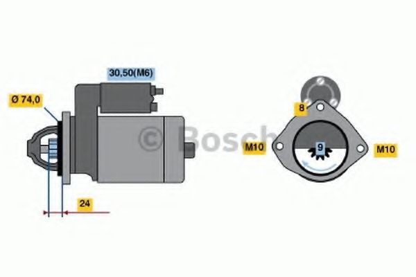 Startmotor BOSCH 0 986 021 230 BOSCH 0 986 021 230: Startmotoren BMW X6 2009