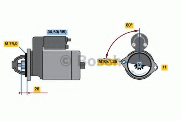 BOSCH Startmotor 0 986 021 550 Autostarter TOYOTA BOSCH 0 986 021 550