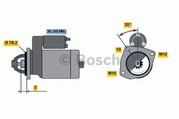 BOSCH Startmotor 0 986 021 620 BOSCH 0 986 021 620 Startmotor Volvo XC70 Cross Country