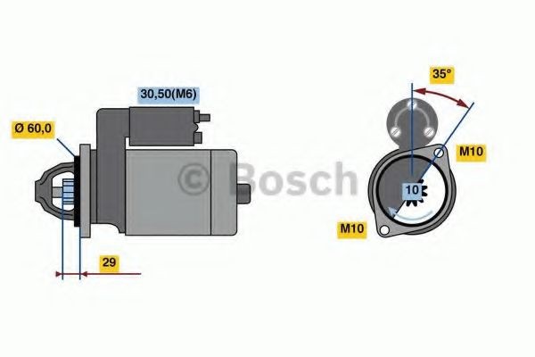 BOSCH Startmotor 0 986 022 240 BOSCH 0 986 022 240 Startmotor Mercedes CLS c219 original