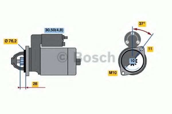 Startmotor BOSCH 0 986 022 450 BOSCH 0 986 022 450 Starter Volkswagen PHAETON 2016