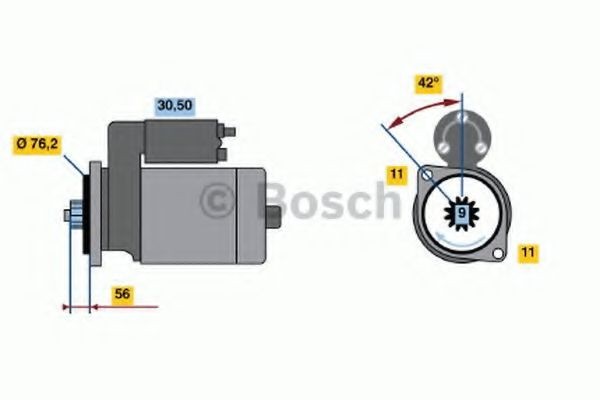 Démarreur BOSCH 0986022470 Démarreur BOSCH 0 986 022 470 Electricité PORSCHE Boxster (987)