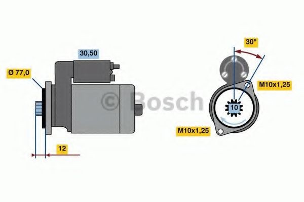 Starter motor BOSCH 0 986 022 700 BOSCH 0 986 022 700 Mitsubishi PAJERO / SHOGUN 2015 Starter price