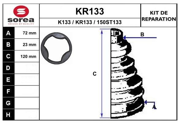 EAI Kit cuffia, semiasse KR133 EAI KR133 Kit cuffia giunto BMW Serie 1 originali