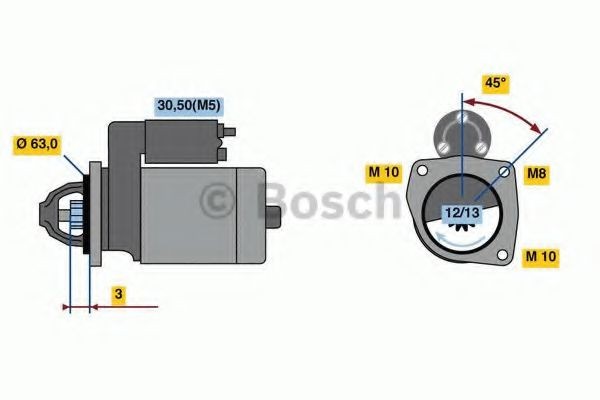 BOSCH Μίζα 0 986 022 800 Μίζα BOSCH 123 Series 0 986 022 800 φθηνά