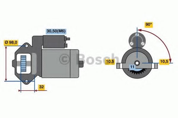 BOSCH Starteris 0 986 023 570 BOSCH 0 986 023 570 orģinālās Starteris Ford Maverick 1n2 cena