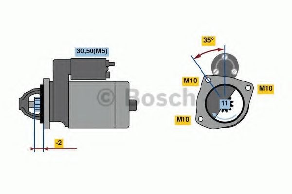 Startmotor BOSCH 0 986 023 850 BOSCH 0 986 023 850 Starter voor de motor CITROËN C5 2021