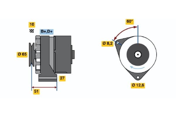 BOSCH Alternador 0 986 031 090 BOSCH 0986031090 Motor de arranque alternador Alfetta GT (116) preço