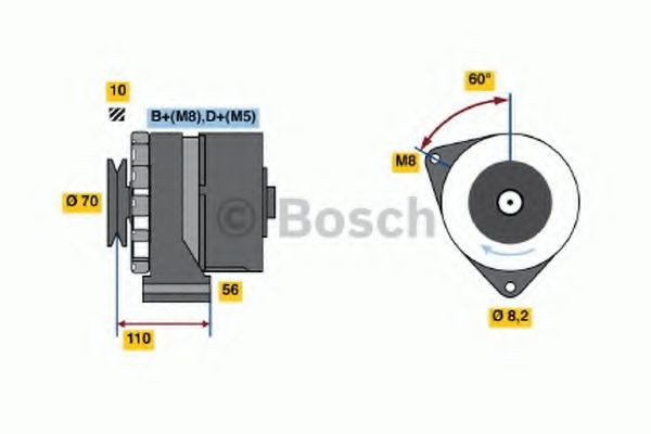 Alternador BOSCH 0 986 034 150 BOSCH 0 986 034 150 Motor de arranque alternador AUDI 80 2012