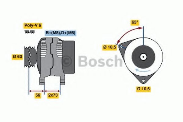 BOSCH Δυναμό 0 986 039 220 BOSCH 0 986 039 220 Δυναμό BMW 3 Compact (E36) 318 ti 136 PS 1995