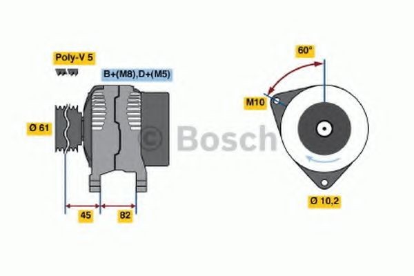 BOSCH Alternator 0 986 039 550 0 986 039 550 BOSCH alternator AUDI A4