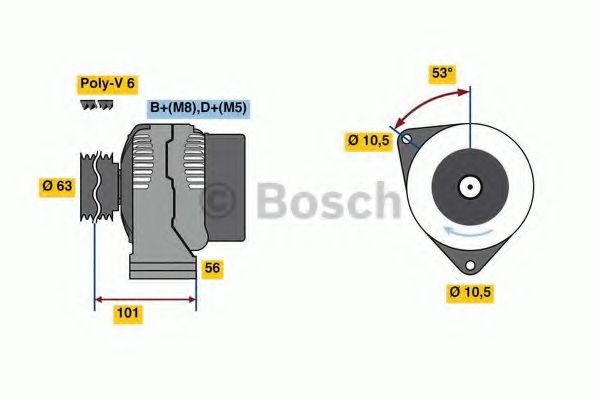 BOSCH Alternátor 0 986 039 760 Alternátor BOSCH Citroën AX 0 986 039 760