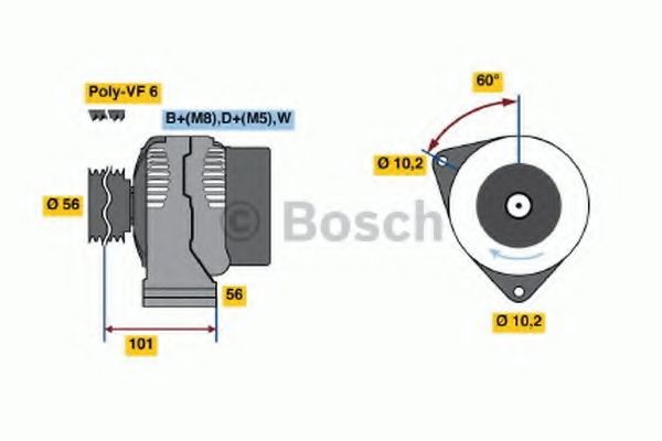 BOSCH Generaator 0 986 040 180 BOSCH 0 986 040 180 Generaator Mercedes C140 odava hinnaga
