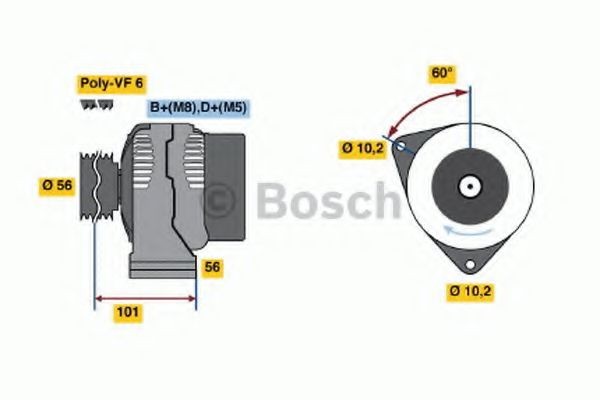 BOSCH Generaator 0 986 041 120 Generaator BOSCH Mercedes-Benz GL 0 986 041 120