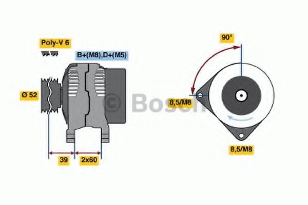 BOSCH Alternator 0 986 041 280 BOSCH 0 986 041 280 Alternator