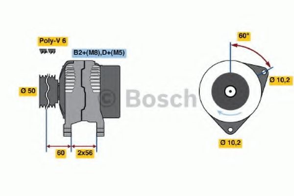 BOSCH Alternator 0 986 042 750 BOSCH 0 986 042 750 Alternator