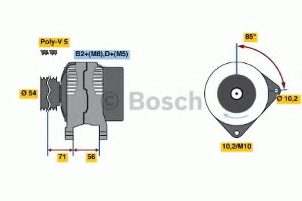BOSCH Generator 0 986 047 270 BOSCH 0 986 047 270 Elsystem Alfa Romeo 159 Sportwagon