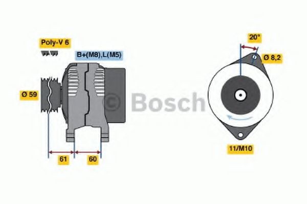 BOSCH Alternátor 0 986 049 061 BOSCH 0986049061 Alternátor Peugeot J5 280L cena