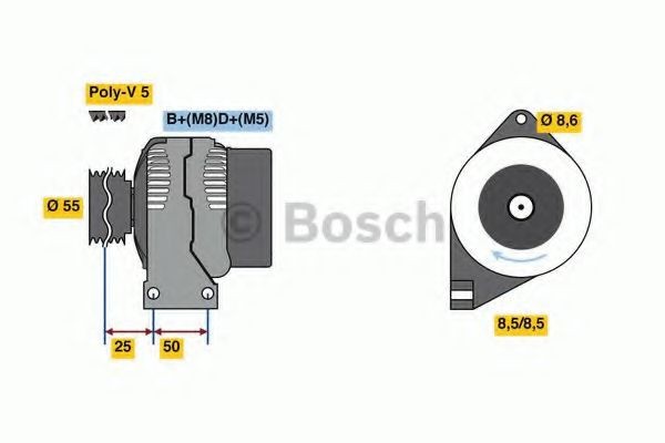 Alternatore BOSCH 0 986 049 540 4954 BOSCH 0 986 049 540 Dinamo Fiat GRANDE PUNTO 2009