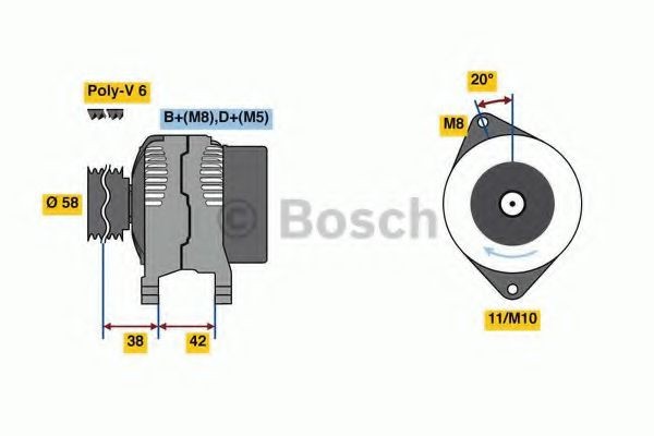 BOSCH Laturi 0 986 081 000 107 Hatchback (PM, PN) laturi BOSCH 0 986 081 000