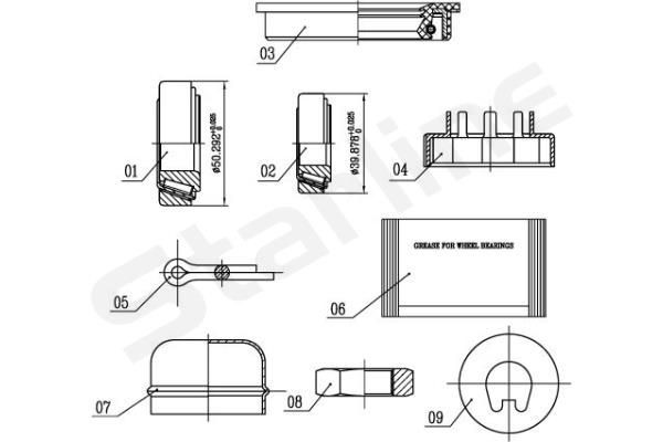 STARLINE Kit de roulement de roue LO 00529 Moyeu de roue STARLINE FELICIA LO 00529 pas cher