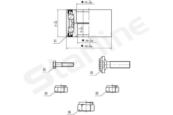 STARLINE Wiellagerset LO 01355 LO 01355 STARLINE Wiellagerset Volkswagen goedkoop