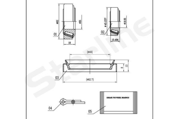 STARLINE Hjullager LO 01465 Hjullager STARLINE Ford GALAXY LO 01465