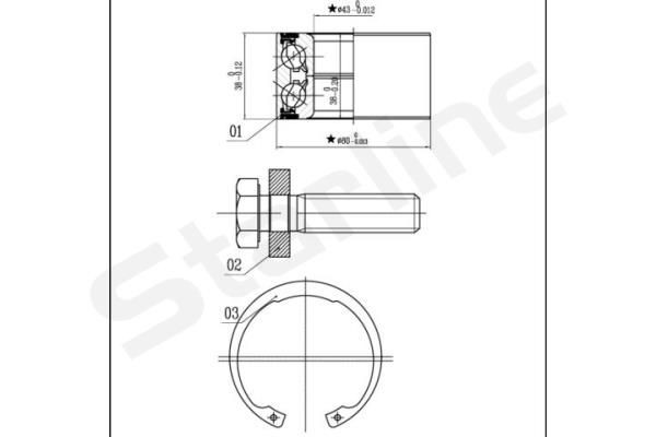 STARLINE Kit cuscinetto ruota LO 03449 LO 03449 costo Mozzo ruota Volkswagen POLO STARLINE