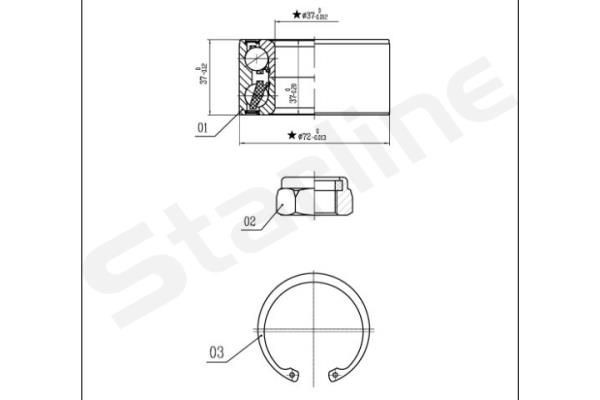 STARLINE Kit cuscinetto ruota LO 03554 LO 03554 Cuscinetto ruota CITROËN BX STARLINE costo