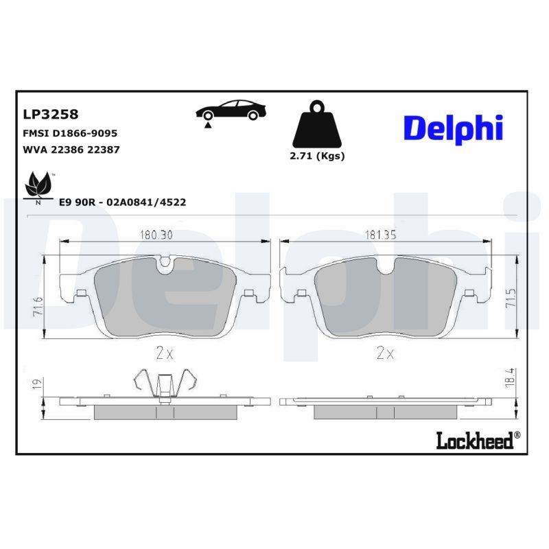 DELPHI Bremžu kluči LP3258 Sporta bremžu kluči DELPHI 940 LP3258 lēti