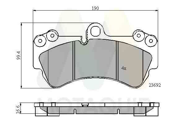 MOTAQUIP Bremseklosser LVXL1438 LVXL1438 Bremsekloss PORSCHE MACAN MOTAQUIP