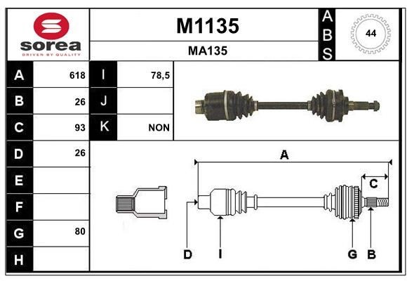 SNRA Drivaxel M1135 Byta Drivaxel Mazda 323 BF kostnad SNRA M1135
