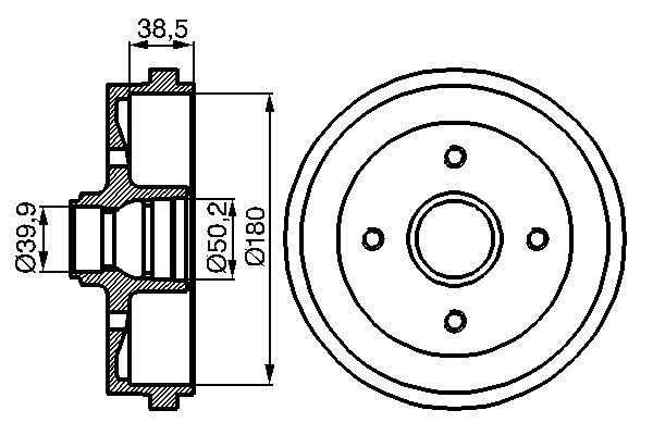 BOSCH Tambor de travão 0 986 477 002 BOSCH 0986477002 Tambor de roda Audi 80 B3 preço