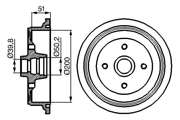 BOSCH Tambor de travão 0 986 477 016 BOSCH 0 986 477 016 Tambor de freio Audi 80 B3 baratos