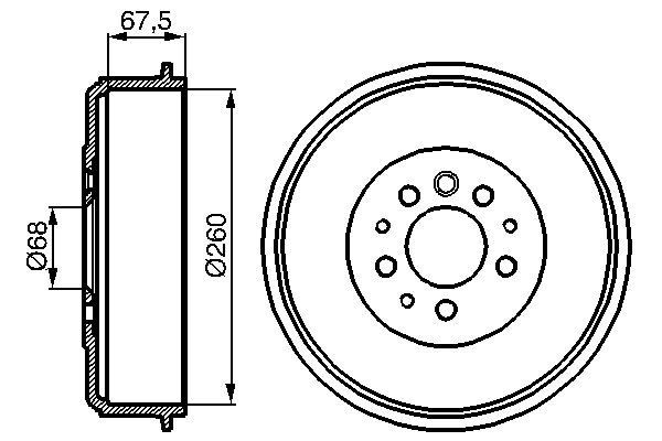 BOSCH Tambour de frein 0 986 477 046 Frein à tambour Volkswagen 70XD 0 986 477 046 BOSCH