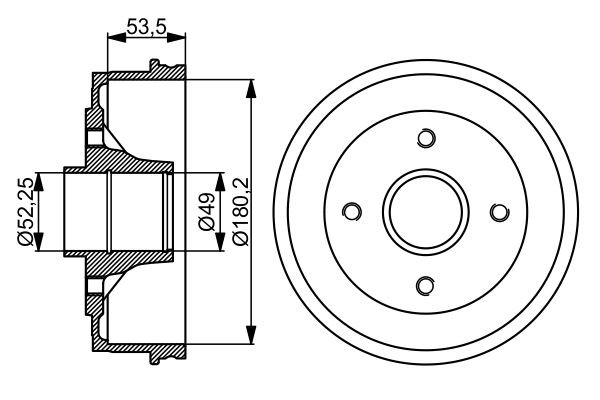 BOSCH Tambor de travão 0 986 477 061 BOSCH 0 986 477 061 Tambor de travão RENAULT 11 Hatchback a um preço acessível