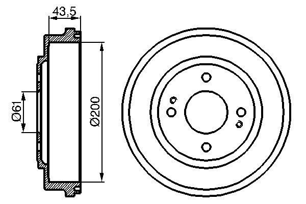 BOSCH Remtrommel 0 986 477 081 BOSCH 0986477081 Remtrommel Audi A3 originele