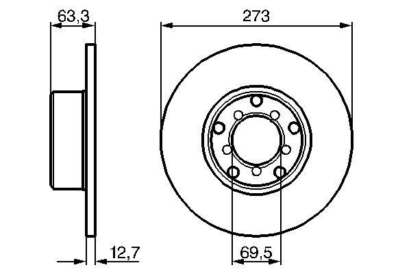 BOSCH Jarrulevy 0 986 478 055 BOSCH 0 986 478 055 MERCEDES-BENZ /8 (W115) Sedan jarrulevy