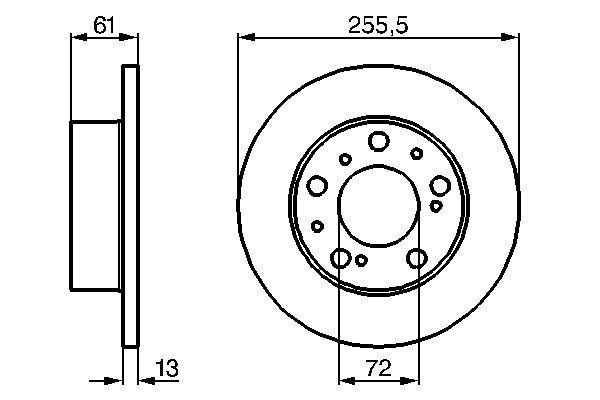 BOSCH Bromsskiva 0 986 478 067 BOSCH 0 986 478 067 Bromsskiva TALBOT 1307-1510 Hatchback 1510 1.6 90 hk 1982