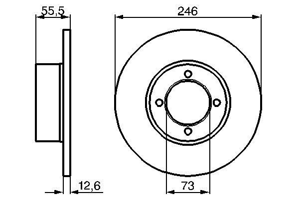 BOSCH Δισκόπλακα 0 986 478 082 BOSCH 0 986 478 082 Δισκόπλακα OPEL Kadett C Coupe 1.2 52 PS 1973