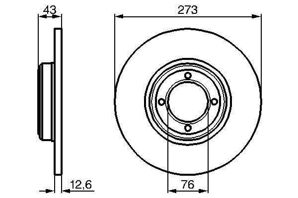 BOSCH Jarrulevy 0 986 478 091 BOSCH 0 986 478 091 Jarrulevy TALBOT 1307-1510 Hatchback Simca 1510 1.6 73 hv 1980