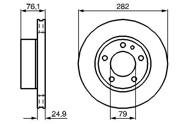BOSCH Disco freno 0 986 478 217 BOSCH 0 986 478 217 Disco freno BMW 6 Coupe (E24) 633 CSi 200 CV 1975
