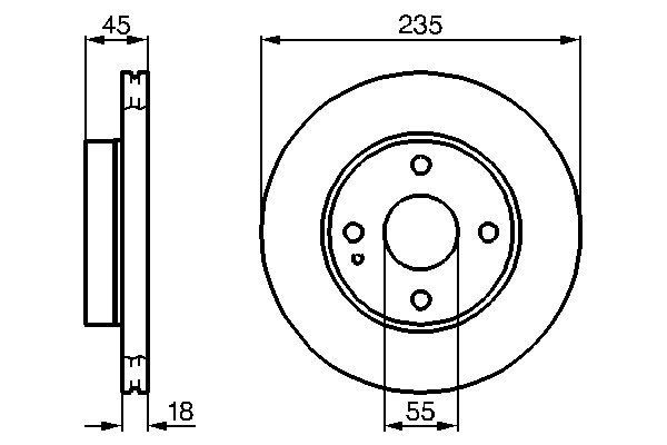 BOSCH Remschijf 0 986 478 241 0 986 478 241 Sportremschijven BOSCH MAZDA 5