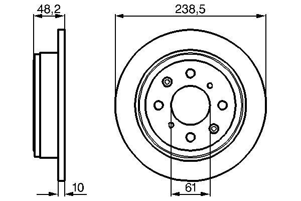 BOSCH Remschijf 0 986 478 350 BOSCH 0 986 478 350 Remschijf HONDA CRX II Coupe (ED, EE) 1.5 63 Pk 1991