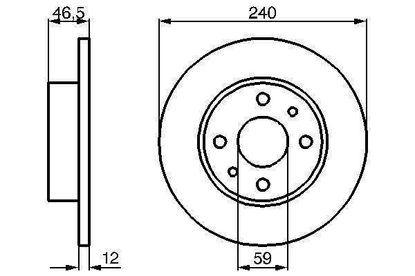 Remschijf BOSCH 0 986 478 353 BOSCH 0 986 478 353 Remschijf keramische Fiat FIORINO 1999